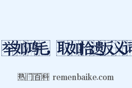 举如鸿毛，取如拾遗反义词是什么意思的图片
